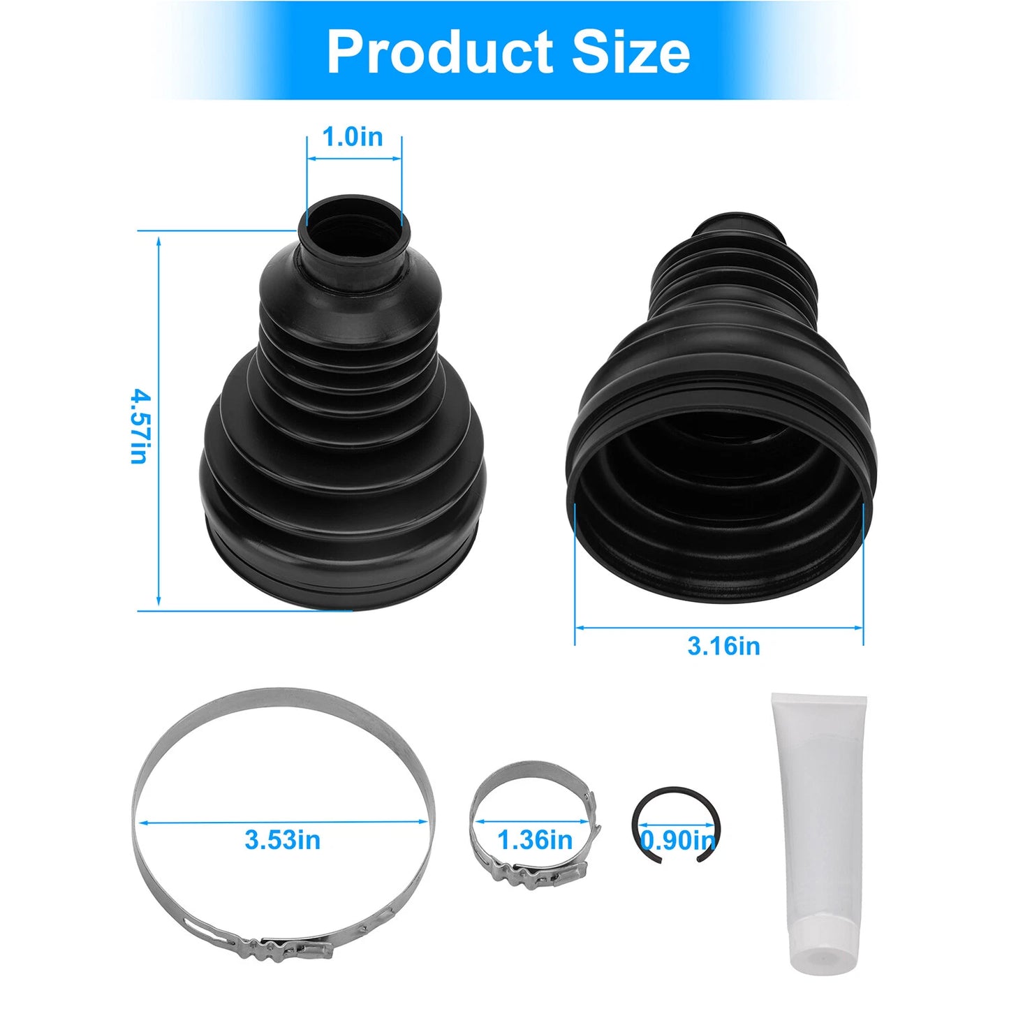 For Rhino 2.0 CV Front/Rear Axle Replacement Boot Kit
