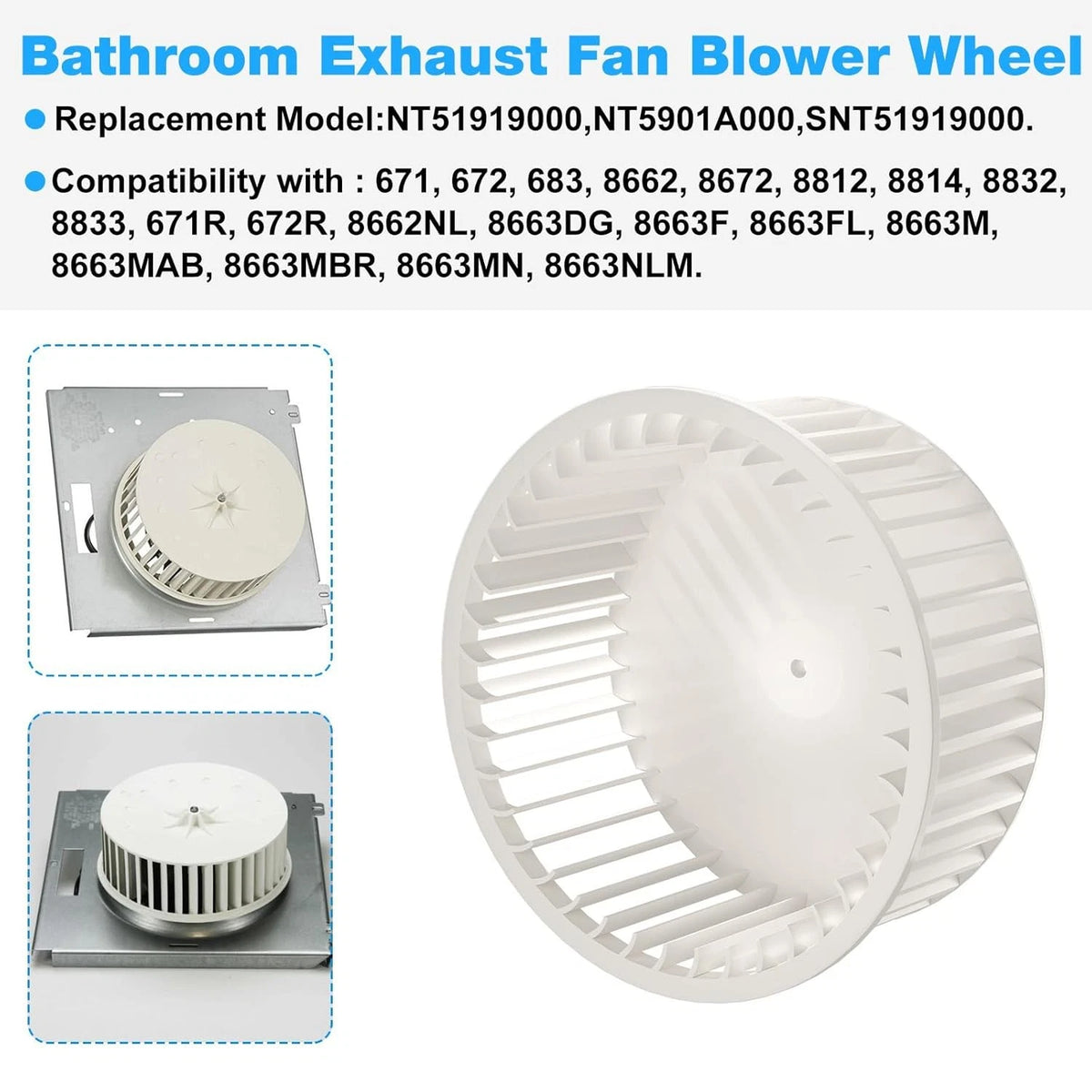 5901A000 Bathroom Fan Blower Wheel for Broan Exhaust Fan, Broan...