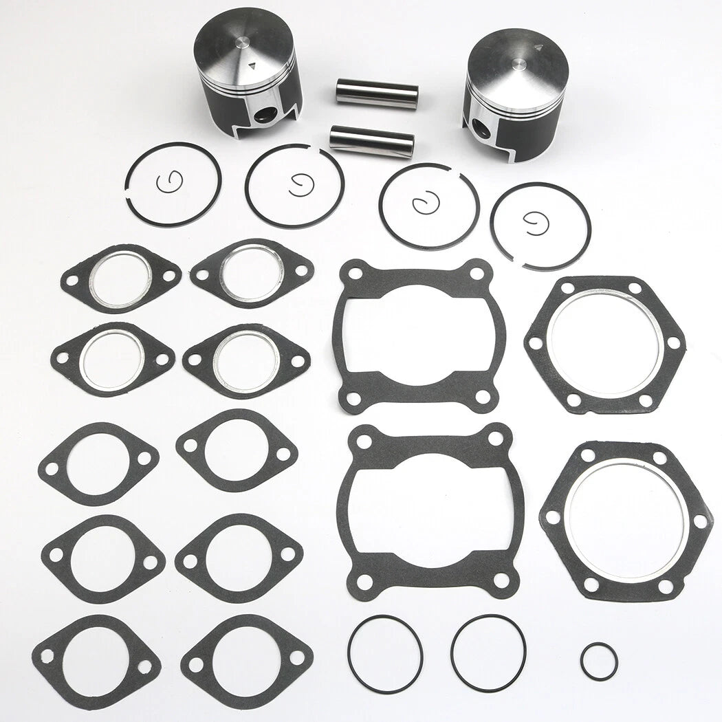 For Polaris Indy Trail 488 Dual Ring Pistons Top End Gasket Std Bore 72mm 86-99