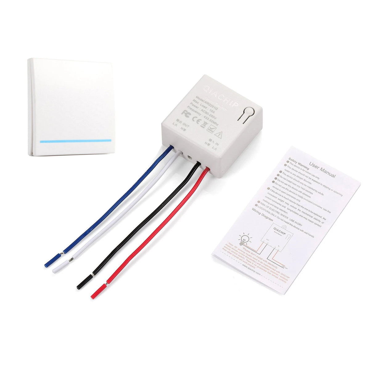 Wireless Switch 433mhz Receiver Module AC 90V~250V 10A 25m Strong Rf Signal