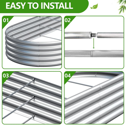 Easllre 2PCS 6x3x1ft Galvanized Metal Raised Garden Bed 6x3x1(2PCS), Silver