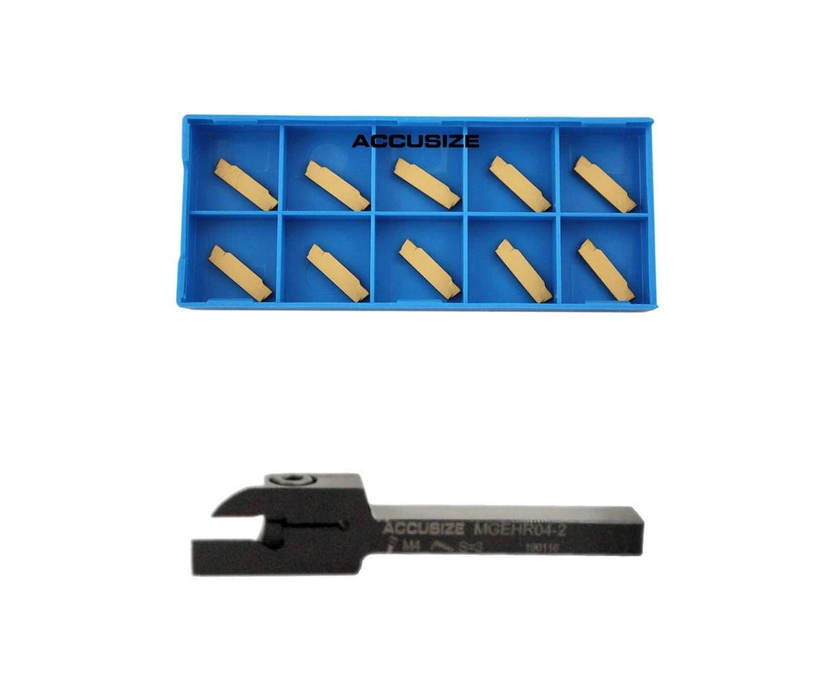 Accusize Industrial Tools 1/4" x 3/8'' Cut-Off MGEHR04 with 10 pcs inserts