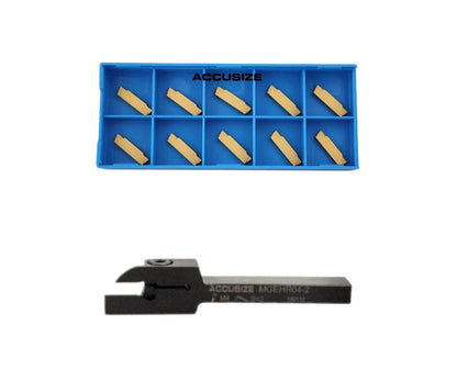 Accusize Industrial Tools 1/4" x 3/8'' Cut-Off MGEHR04 with 10 pcs inserts