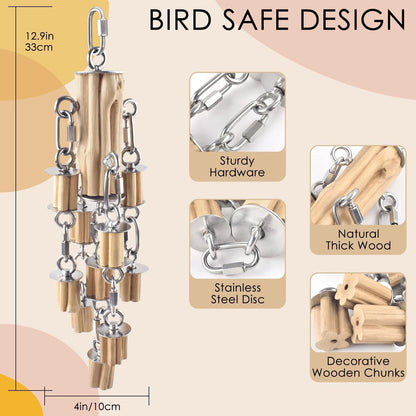 KATUMO Parrot Toys for Large Birds with Detachable Parts, 304 Silvery