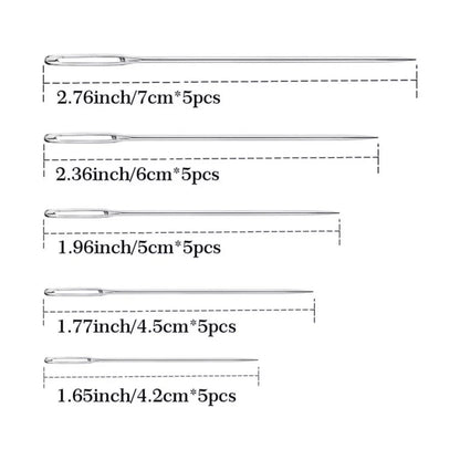 25Pcs Large Eye Needles Stitching Needle Hand Sewing Embroidery Needle
