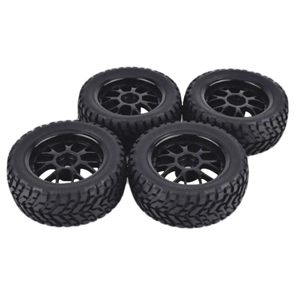 1/10  4* 75mm Rubber Rally Car Wheel Rim&Tires Hex For HSP HPI RC Racing Car