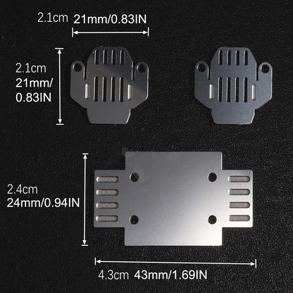 Stainless Steel Armor Chassis Bottom Guard for FMS FCX24 Power Wagon 1/24 RC Car