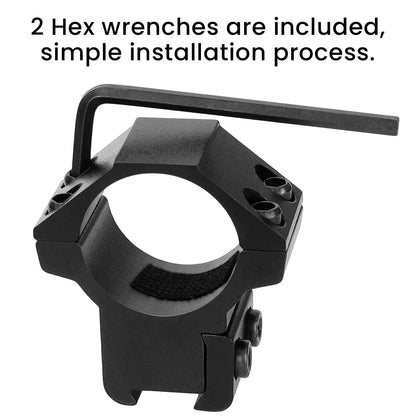 NEATABY 1 Inch Dovetail Scope Rings Set, 2 Pcs Medium Profile, Black