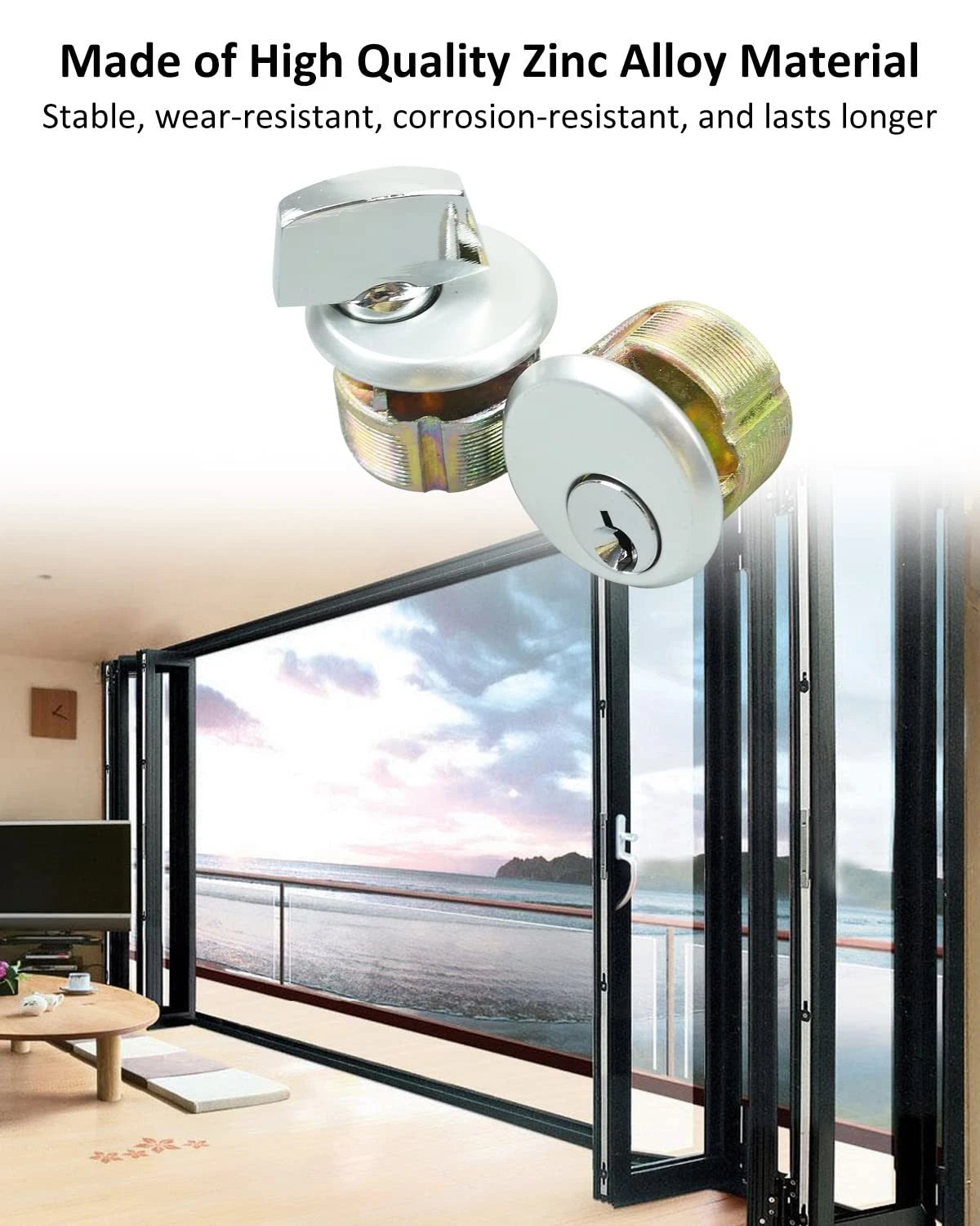Storefront Door Lock Mortise Commercial Keys & Thumbturn, Silver