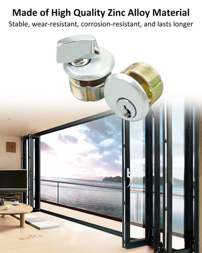 Storefront Door Lock Mortise Commercial Keys & Thumbturn, Silver