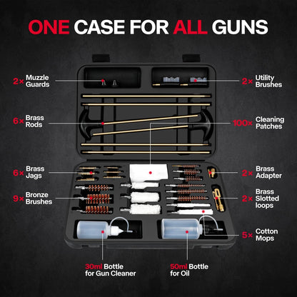 Laziiey Universal Gun Cleaning Kit, Rifle Set with Large, Black