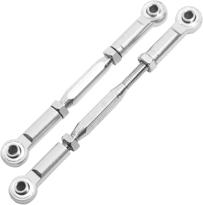 2PCS RC Front Rear Metal Steering Servo Link 70-90mm Adjustable Turnbuckles...