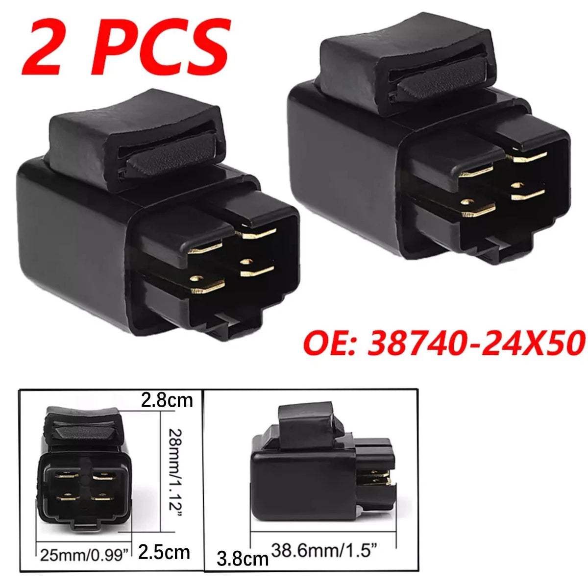 2PCS 38740-24X50 Motorcycle Relay Replace Part For Suzuki/Polaris/Kawasaki