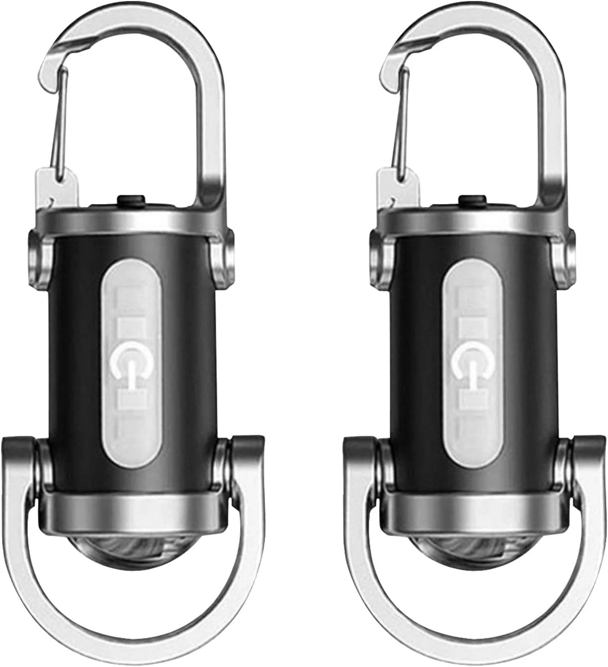 2 Pack Rechargeable Keychain Flashlights, EDC Mini 2 pack, Black