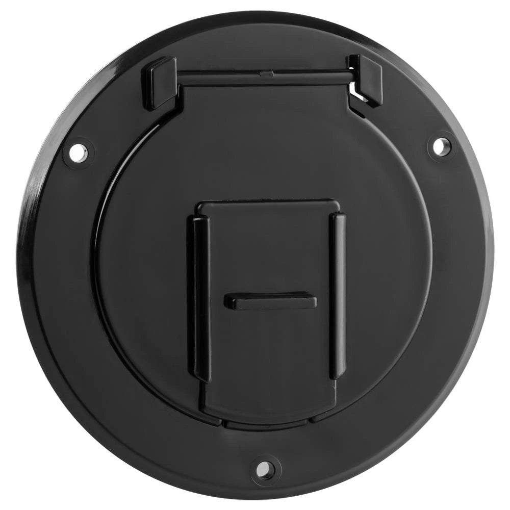 Halotronics RV 4 1/4-inch Round Electrical Cable Hatch for 4 1/4-Inch, Black