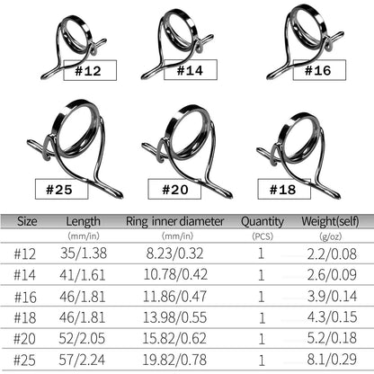 QualyQualy 6pcs Spinning Fishing Rod Guides Repair 2.2", D -