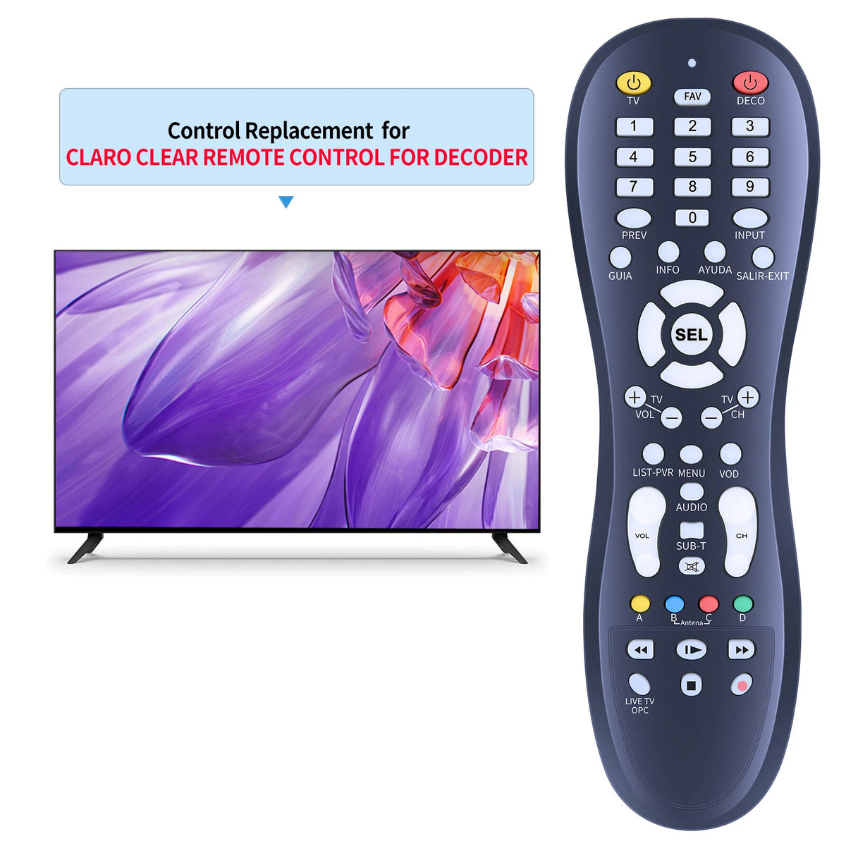 Replacement Remote Control For Claro Decoder Decodificador