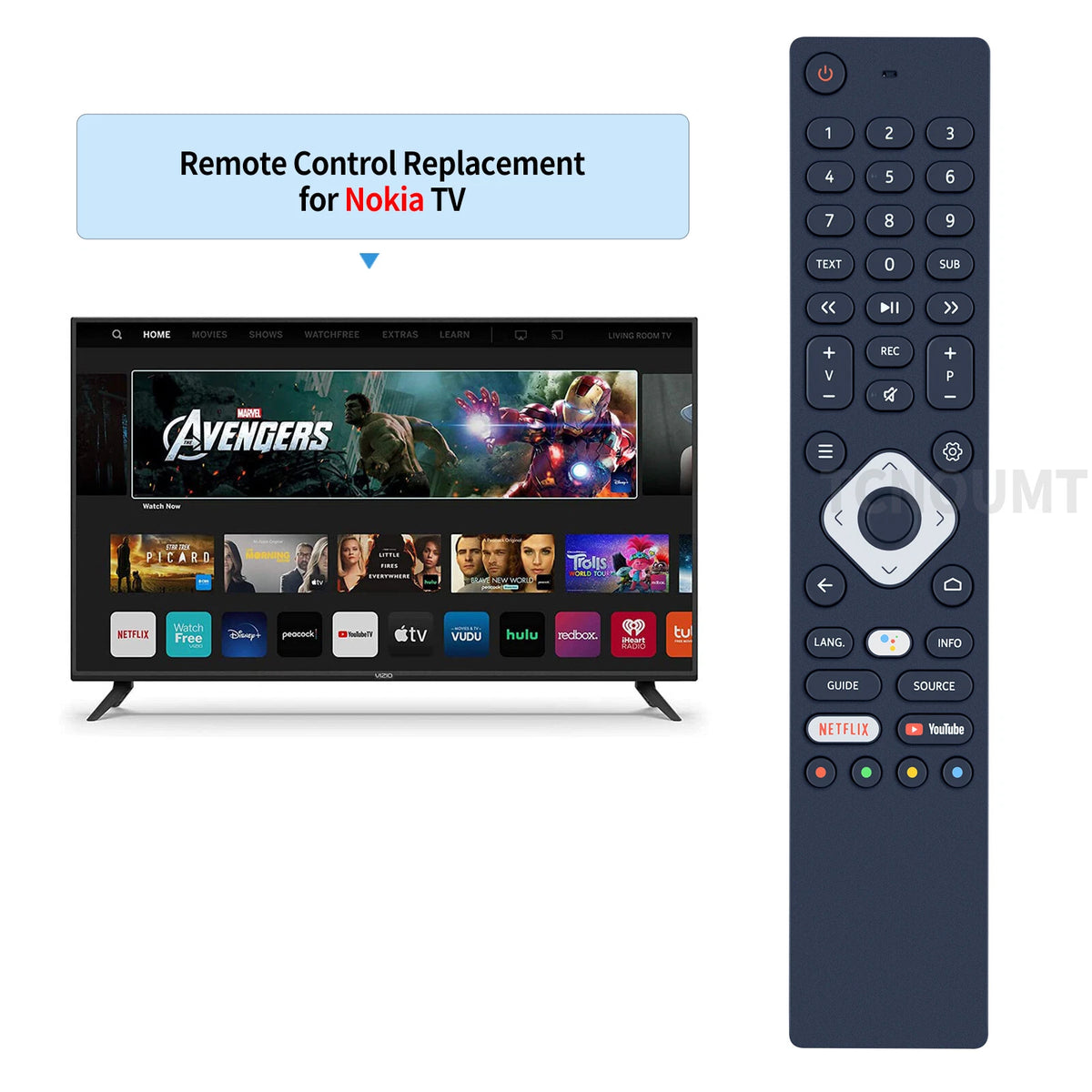 Voice Remote Control For Nokia SMART TV 3200B 3900A