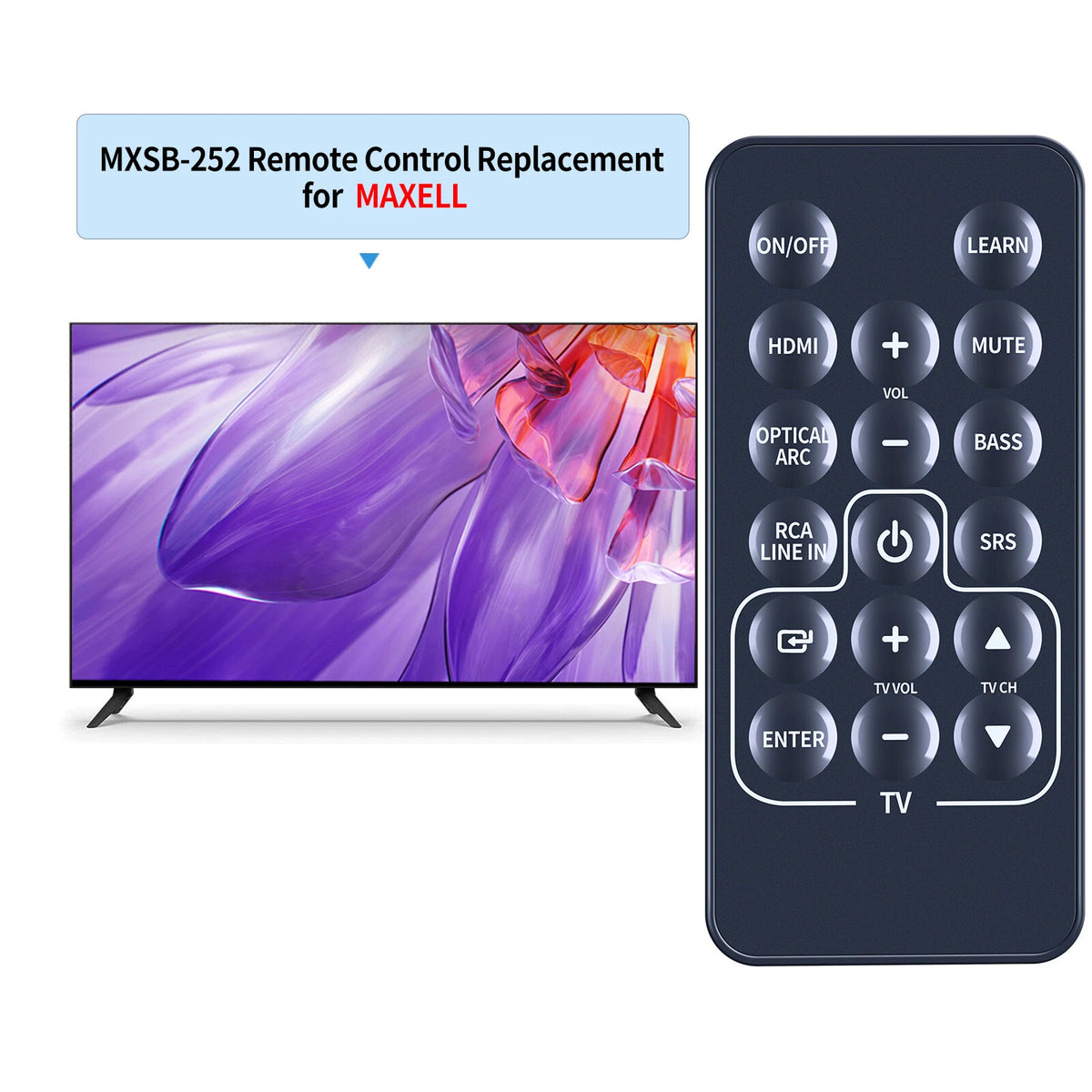 MXSB-252 Replacement Remote Control For MAXELL Digital SoundBase TV Speaker