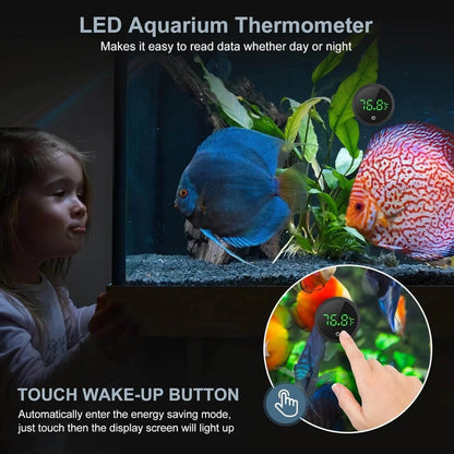 Wireless Digital Thermometer 2pcs LCD Aquarium Fish Tank Temperature Gauge