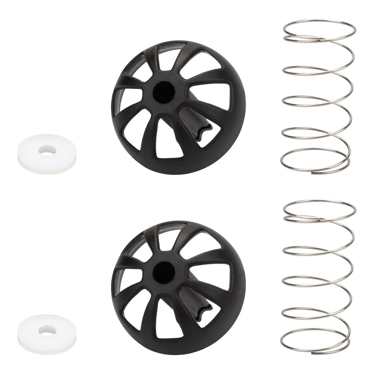 2 Pack Coffees Machine Brew Basket Bottom Spring Loaded Stopper black+white