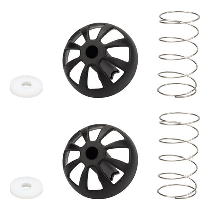 2 Pack Coffees Machine Brew Basket Bottom Spring Loaded Stopper black+white