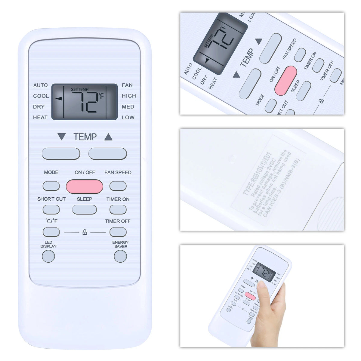 For Keystone Wall Mounted Air Conditioner Remote Control RG51G5(1)/EU1