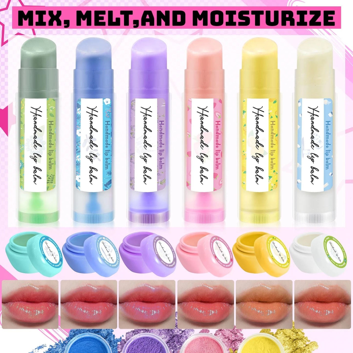 GZDUCK Lip Balm Making Kit- 42Pcs Set for Standard, pink