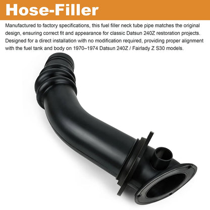 17208-N3050 Fuel Filler Neck Pipe Replacement for Nissan Datsun S30 240Z 1970–74