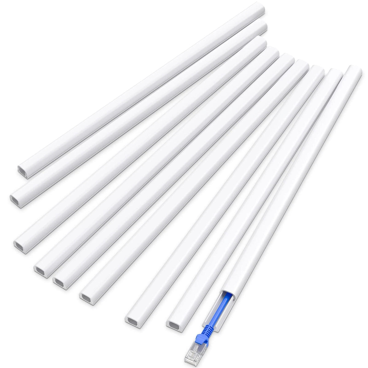 Delamu 128in Cord Hider for 1 Cord, L X 0.48in W X 0.30in H, White