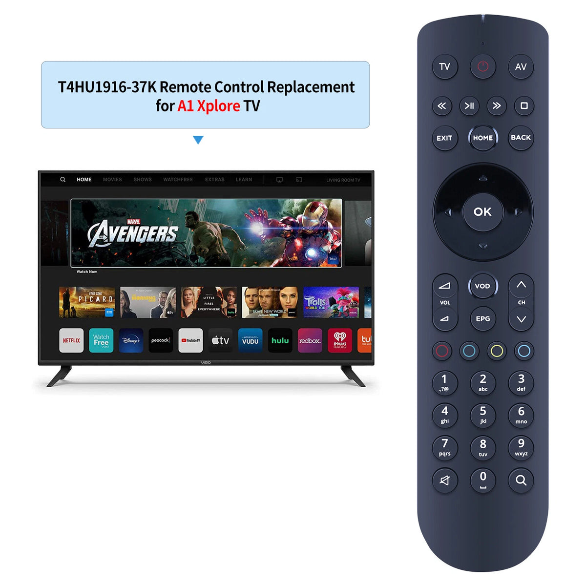 t4hu1916/37K For A1 Xplore TV Replacement Remote Control