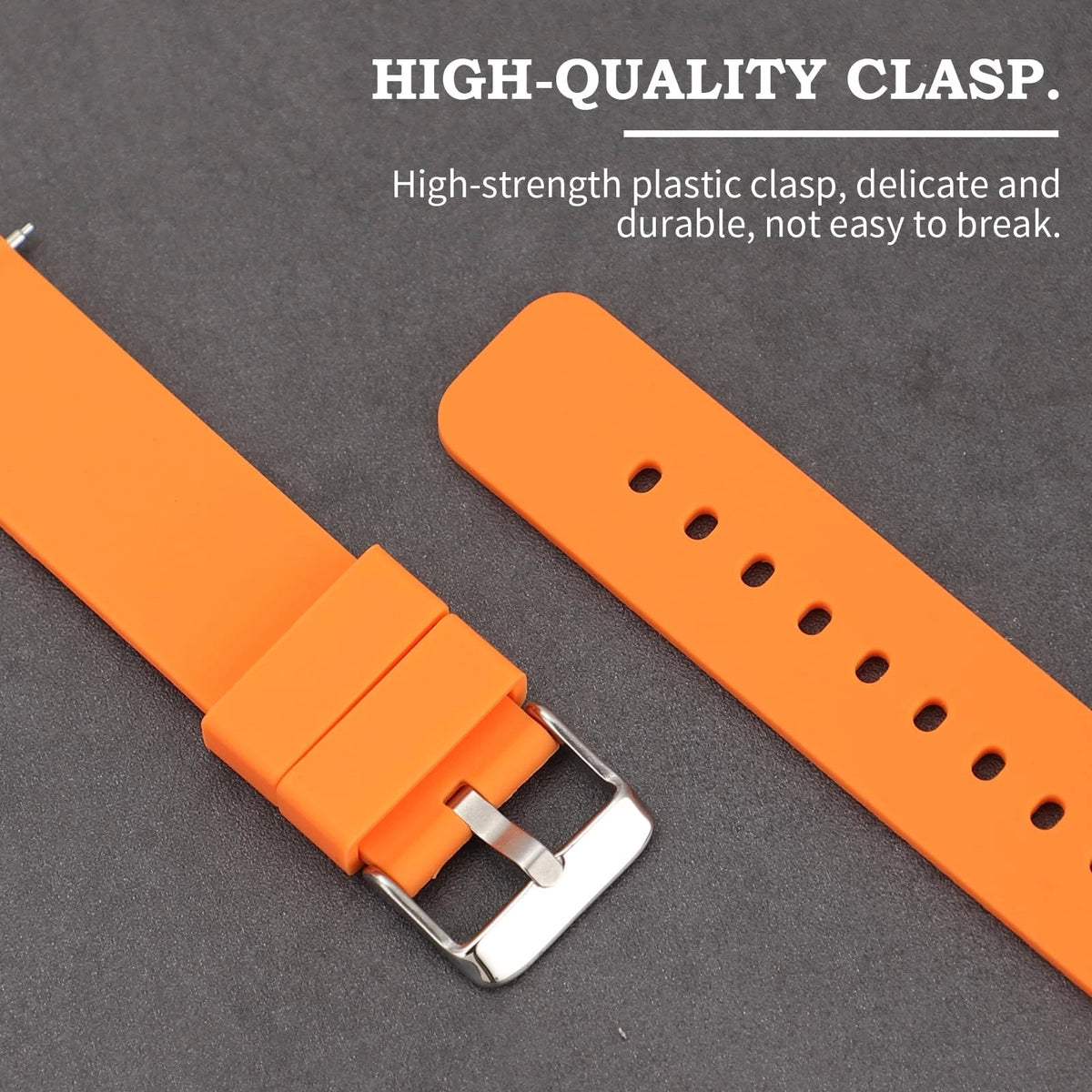 Rihahisy Silicone Watch Strap 12mm, 14mm, 16mm, 17mm, 18mm, 21mm, Orange
