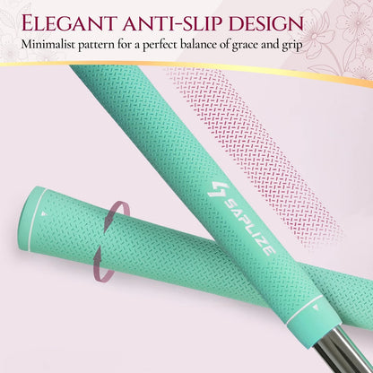 SAPLIZE Women's Exclusive Golf Grips, 13 Pack Soft Rubber Mint Green