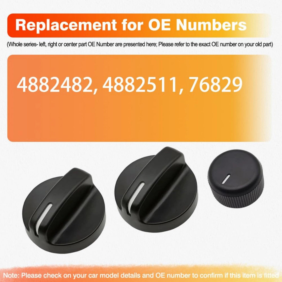 76829 4882511 Climate Control Switch Knob Set For Dodge Ram 1500 1994-1997