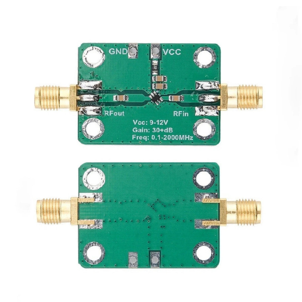 RF LNA Module Broadband Amplifier 0.1-2000MHz Low Noise 30dB Gain 12V DC Supply
