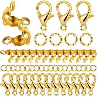 1000PCS Jewelry Making Accessories Set, 100 Lobster Claw Clasps 300 Gold
