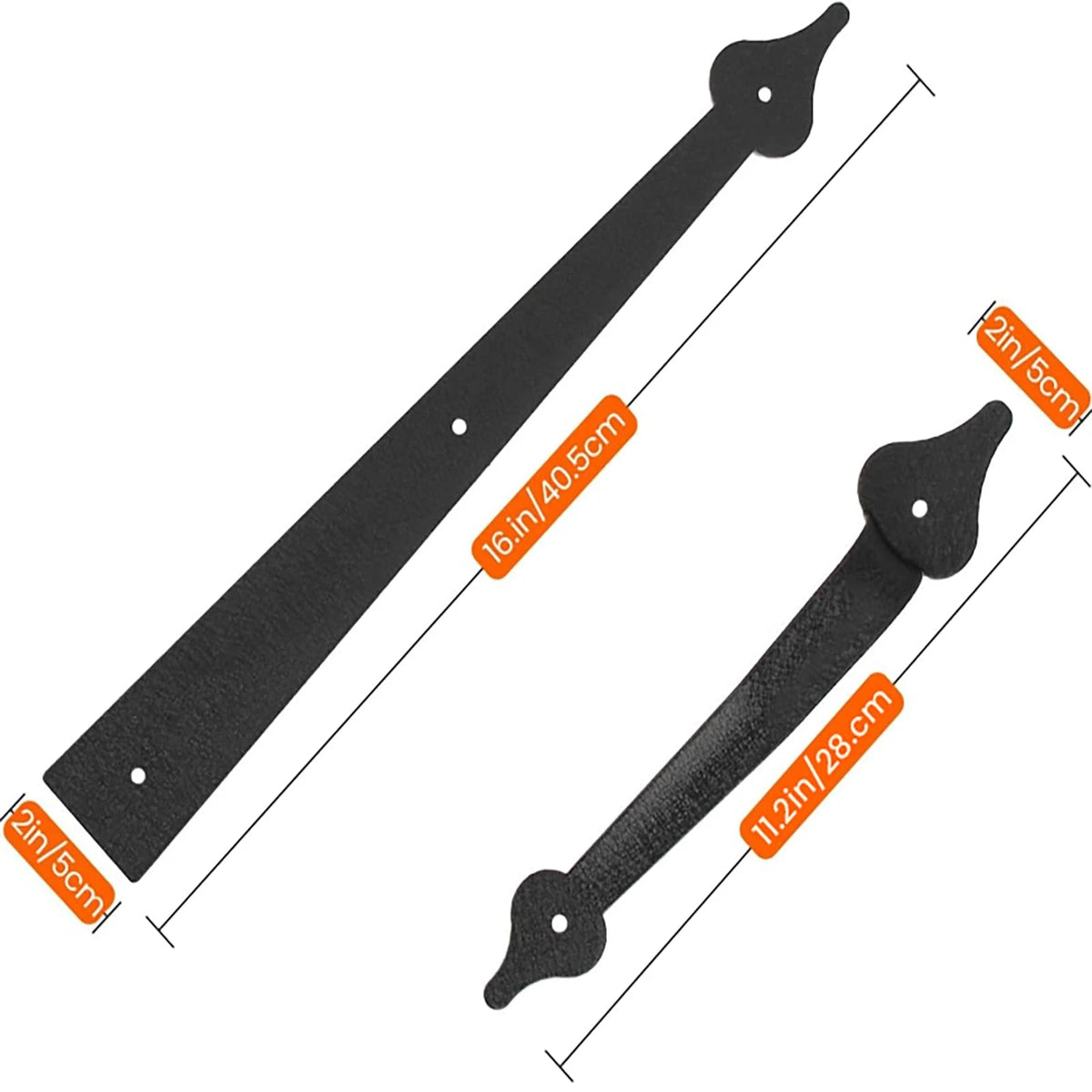 Homode Decorative Garage Door Hinges Handles, Faux 4 Hinges+2 Black