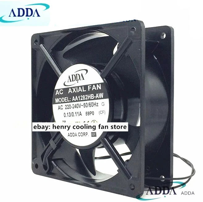 For ADDA AA1282HB-AW AC 220V 0.13/0.11A 120*120*38mm 2-wire Cabinet Cooling Fan