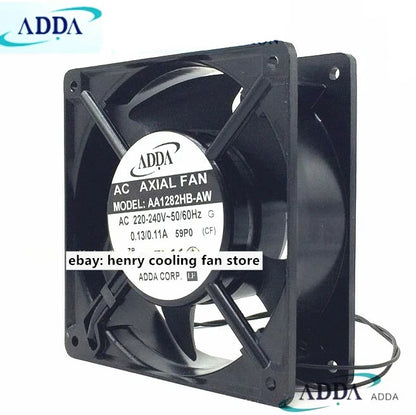 For ADDA AA1282HB-AW AC 220V 0.13/0.11A 120*120*38mm 2-wire Cabinet Cooling Fan