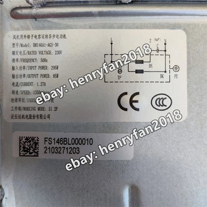 Fanstech DH146A1-AG5-30 Centrifugal Fan 230V 50Hz 1.27A 295/85W Air Purifier Fan