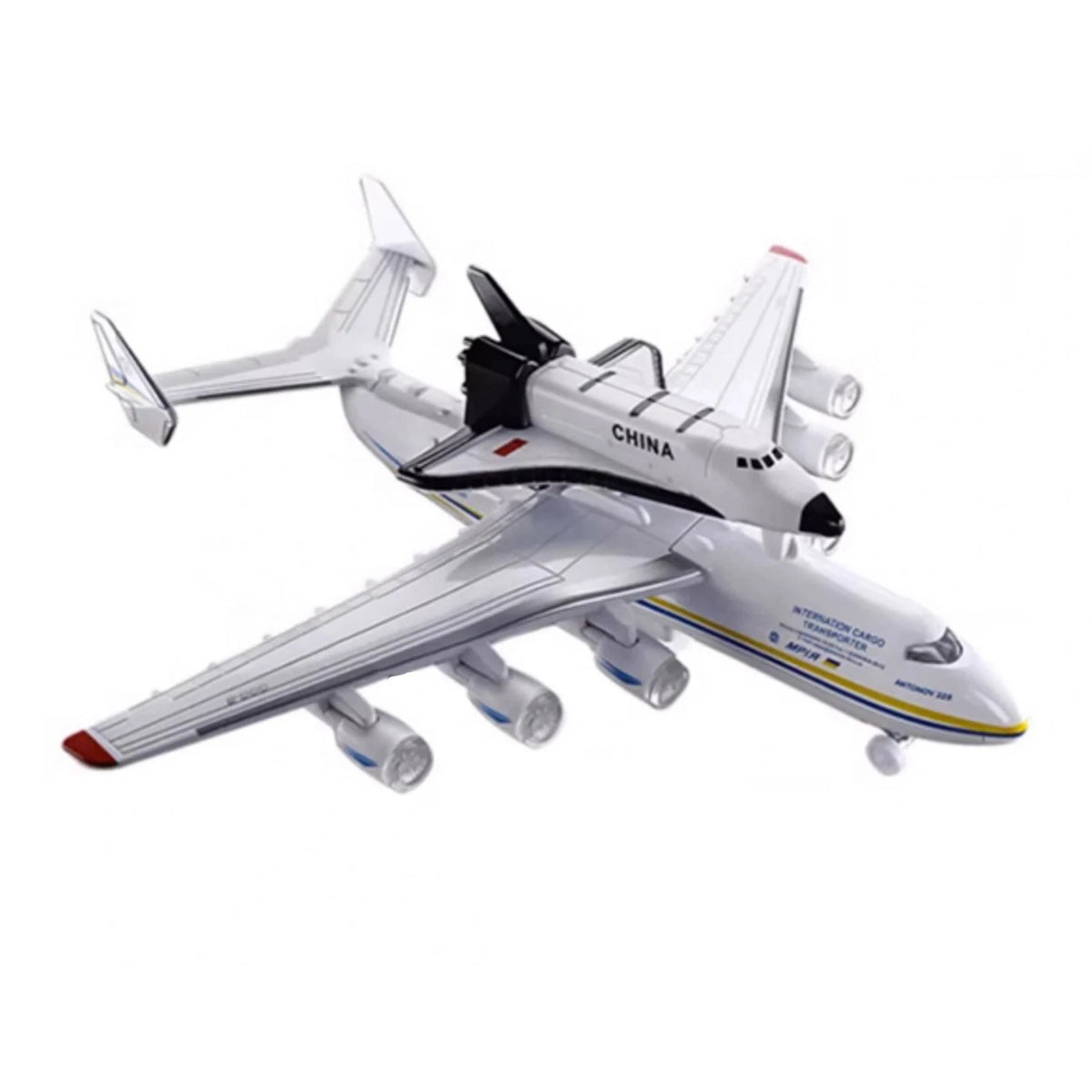 1/400 An-225 Mriya Plane w/Buran Orbiter Model Sound Light Pull Back O