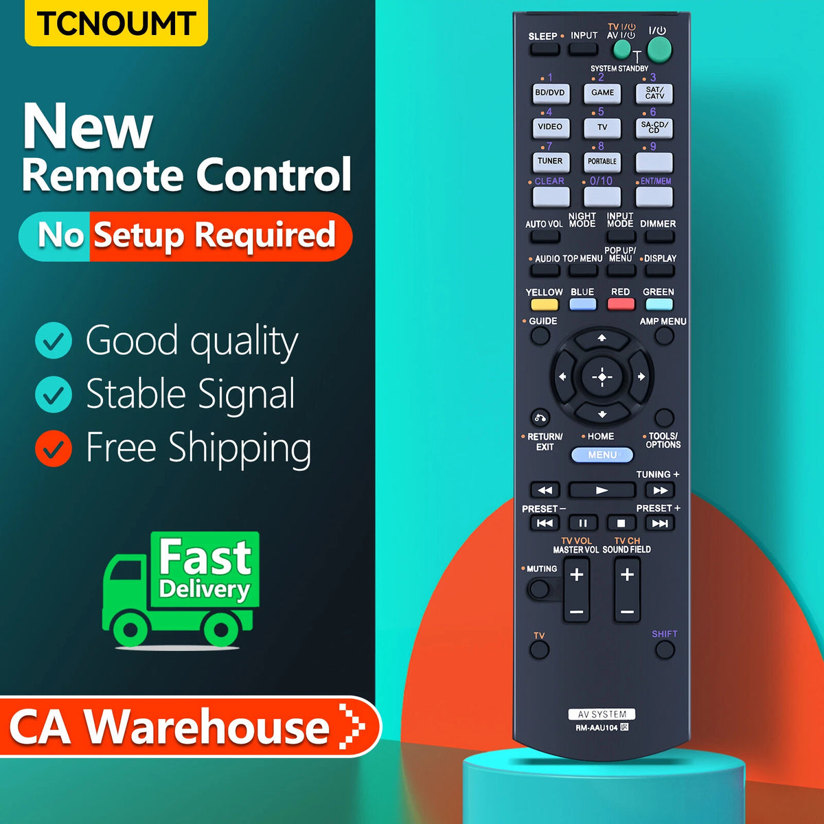 RM-AAU104 Remote Control For Sony AV Receiver STRDH520 HT-DDW3500 STR-KM3500