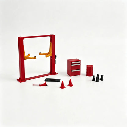 1/64 Diorama Realistic Model Car Display  Garage Hand-Painted  Maintenance Tool/