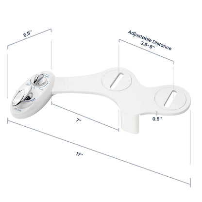 LUXE Bidet NEO 320 - Warm Water, Dual Nozzle, 17 x 10 x 3 inches, White
