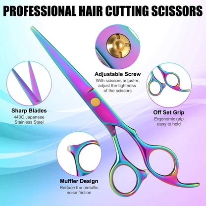 Hair Cutting Scissors Set, Professional Haircut Kit with Cutting...