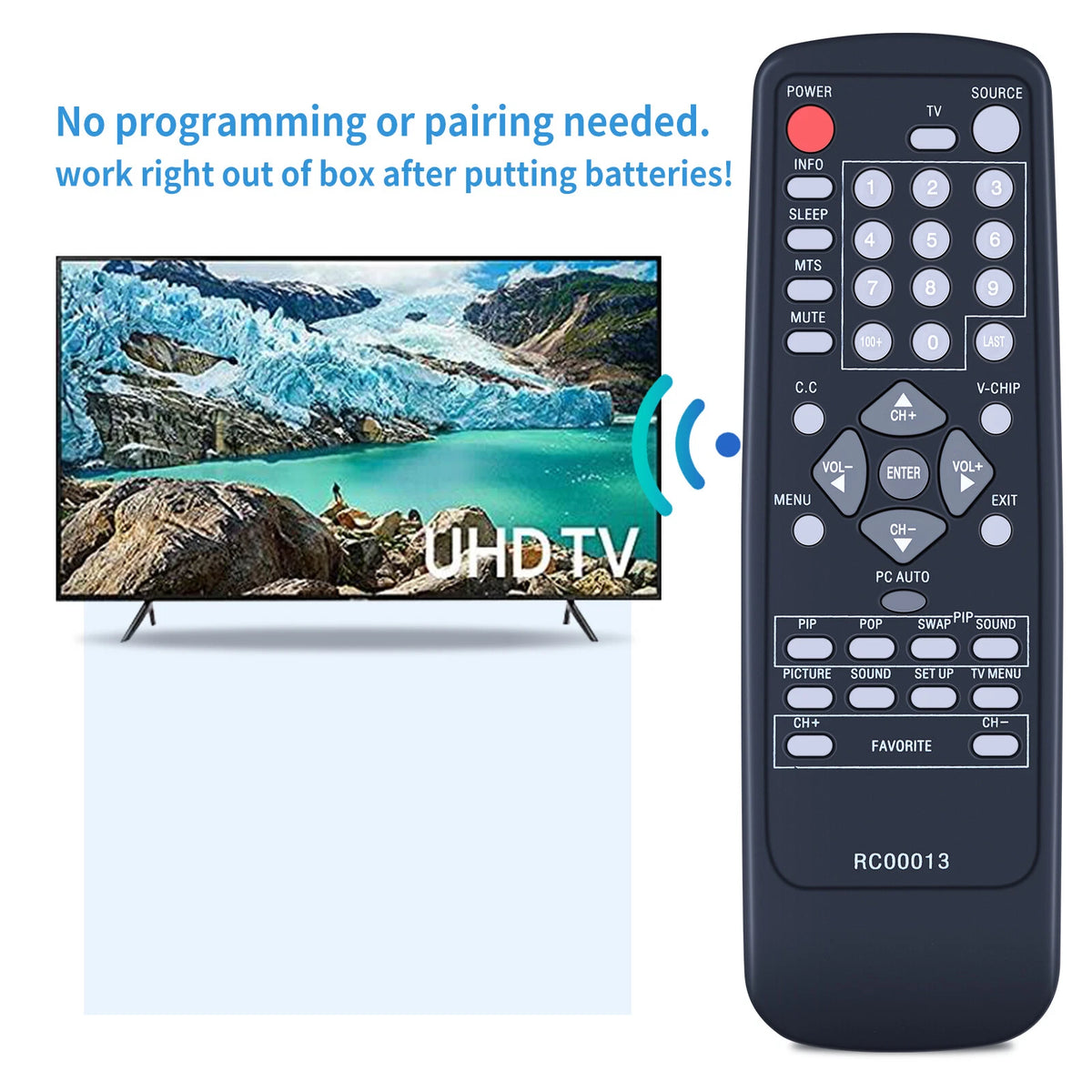 RC00013 Replacement Remote Control For ViewSonic LCD TV N2750W