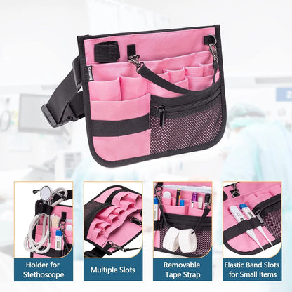Damero Nurse Fanny Pack, Waist Bag with Tape Holder, Tool Pink