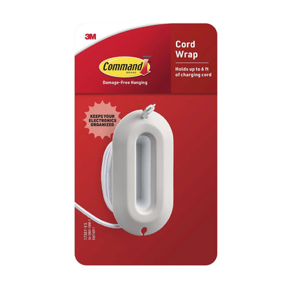 Command Cord Wrap, 2 Units and 4 Medium Strips, White, 1 8.5 inches, White