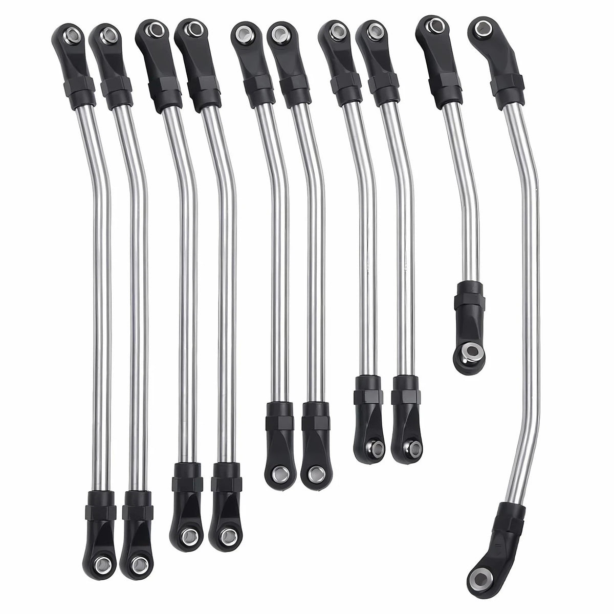 AMK 10 Pcs 313mm Wheelbase Stainless Steel Link Rod Linkage for 1/10 RC...
