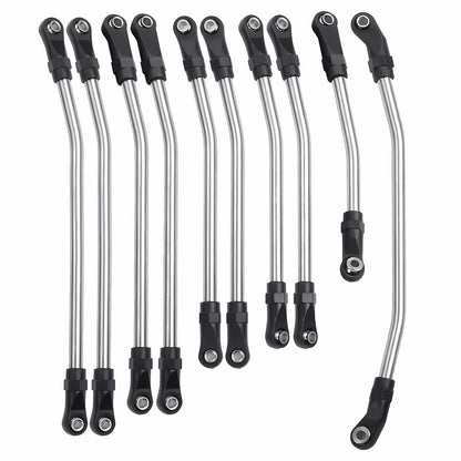 AMK 10 Pcs 313mm Wheelbase Stainless Steel Link Rod Linkage for 1/10 RC...
